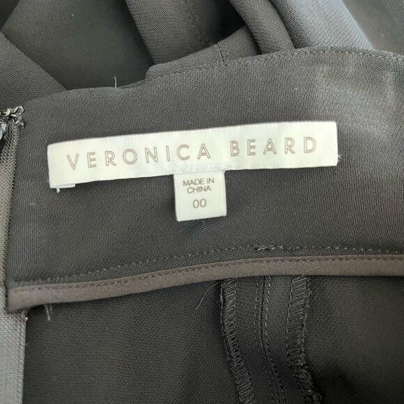 Veronica Beard Paula Black High Waist Back Zip Slit Hem Slim Trouser Pants 00/XS - Picture 5 of 14